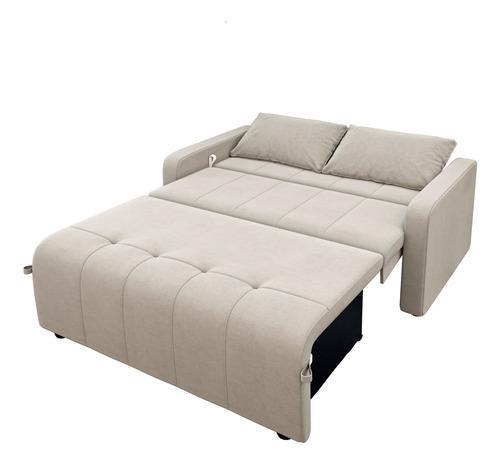 Sofá Cama 3 Lugares 1,38m Bege Matrix Amora New Matrix
