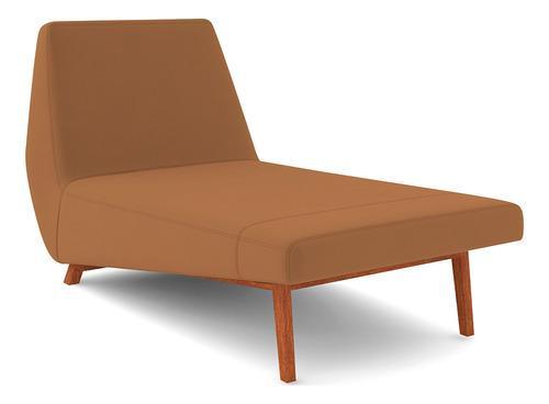 Sofá Chaise Longue Sala Living Parisi 155cm Veludo Terracota